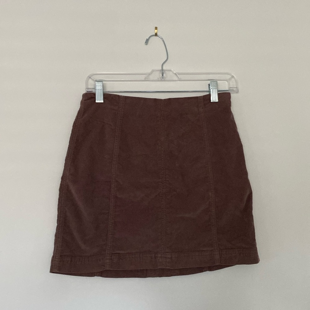 Free people brown corduroy mini skirt